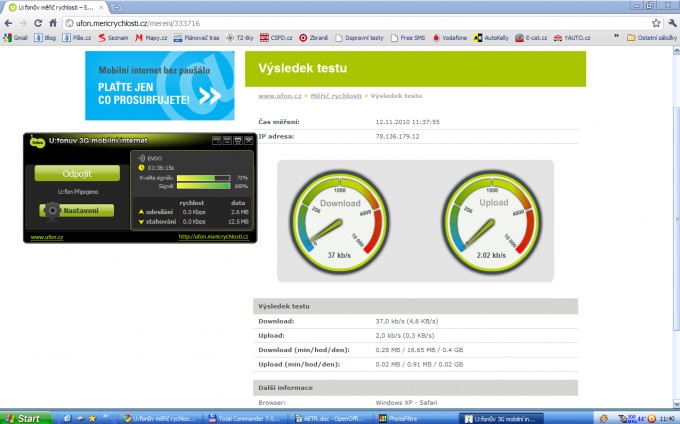 Internet kolem poledne