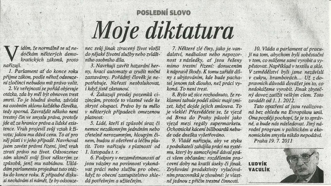 Vaculk navrhuje od 2012