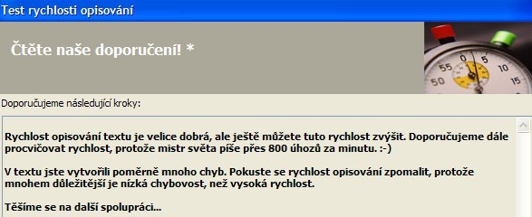 Rychlost dobra, chyb hodne